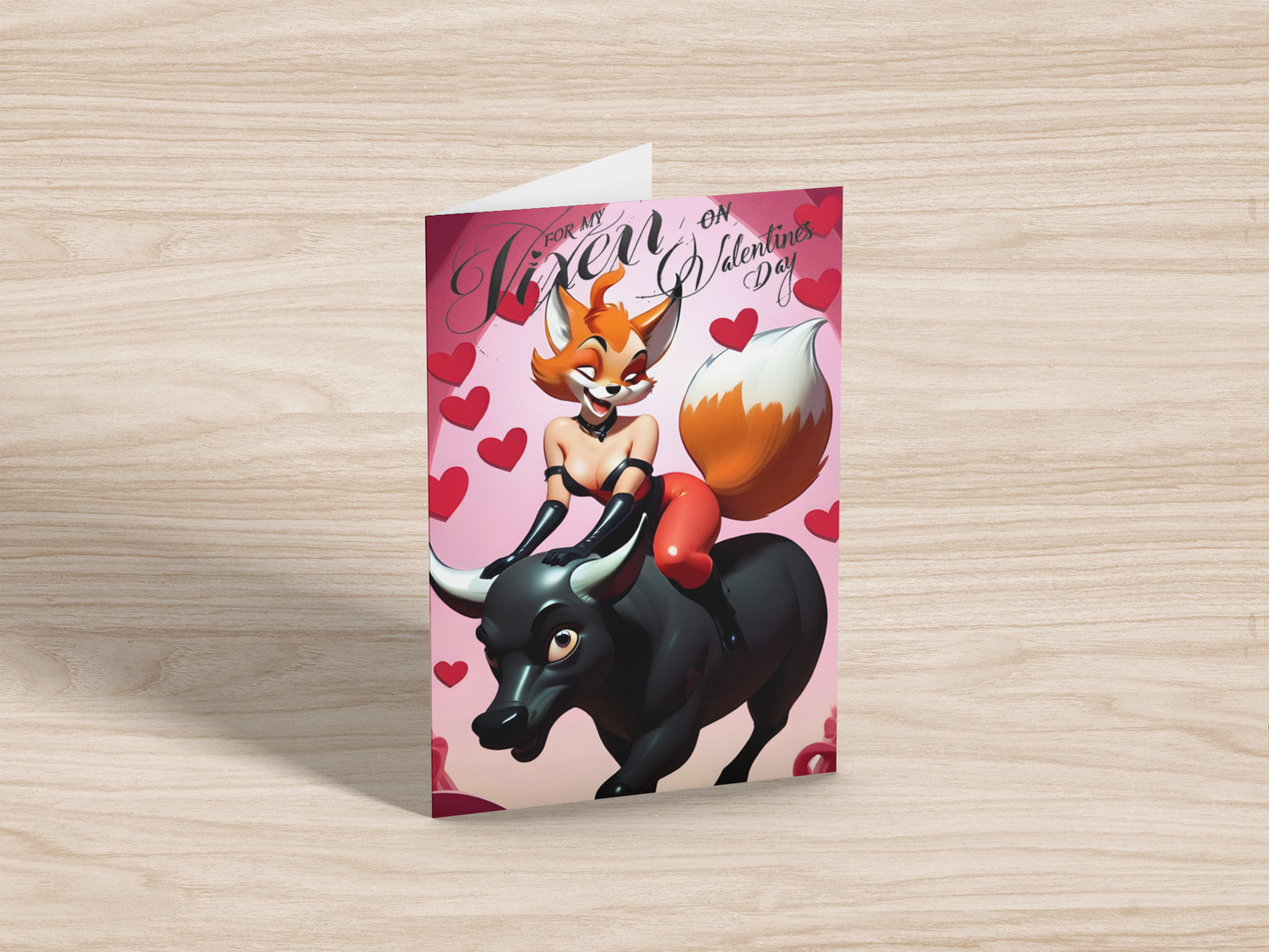 Hotwife Club Vixen Bull Valentine's Day Greeting Card