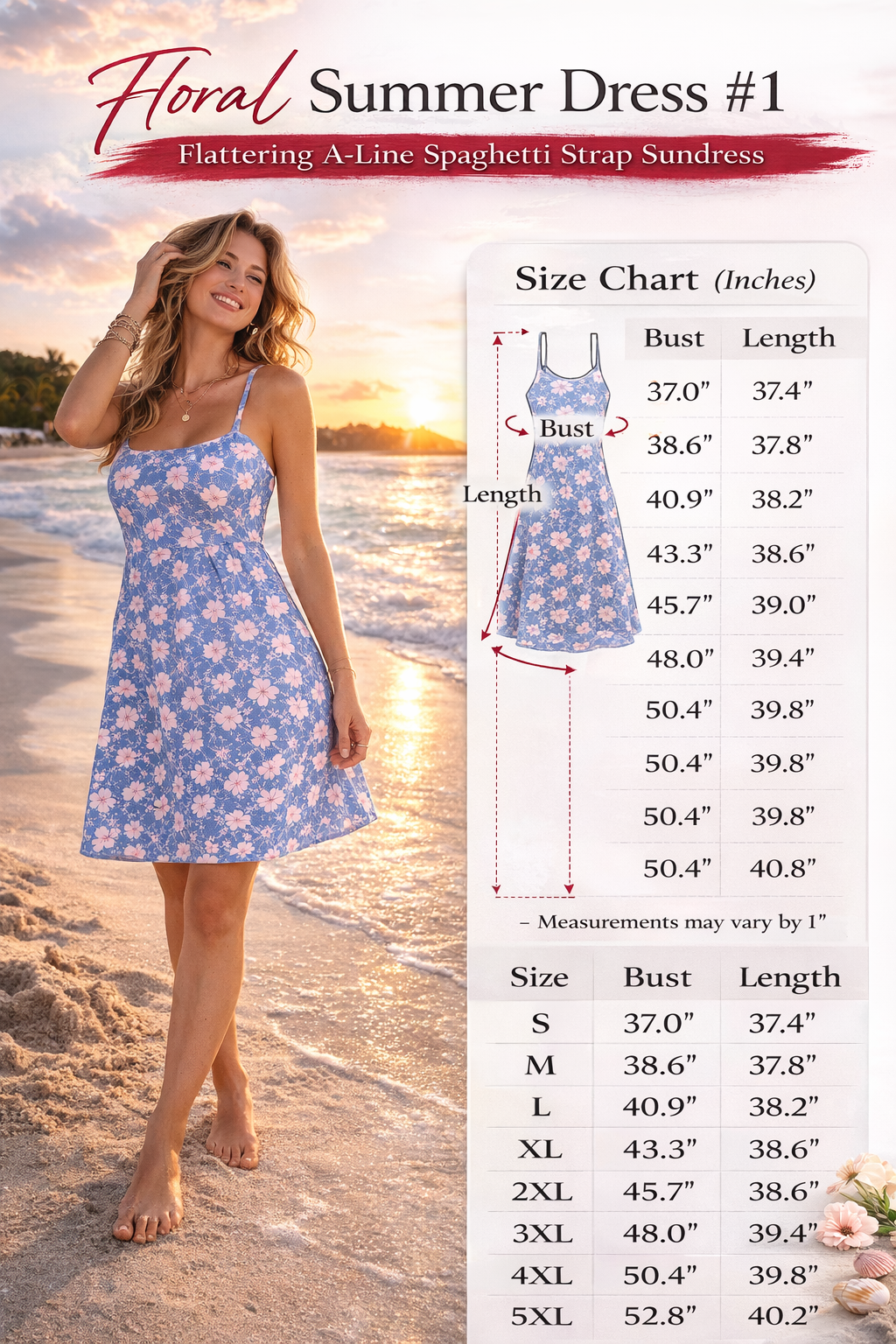 Hotwife Club Blue Floral Summer Women's Sleeveless Cami Dress