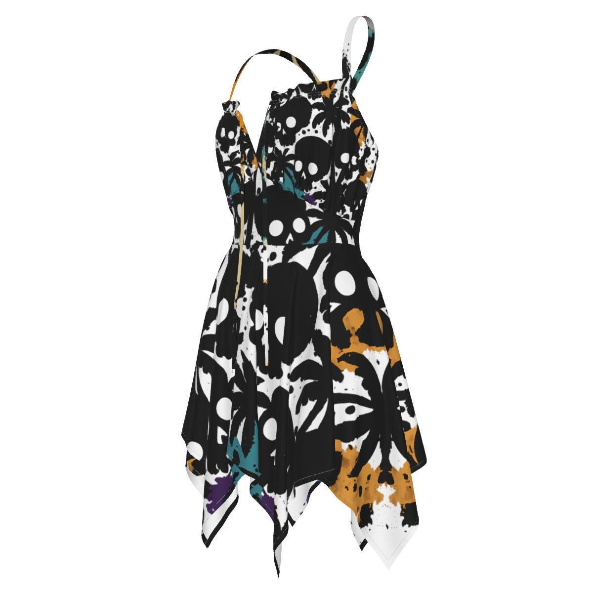 Gothic Skull Garden Slip Dress – Handkerchief Hem | The Hotwife Club Exclusive