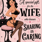 Hotwife Club Sharing is Caring Hall Pass Greeting Card