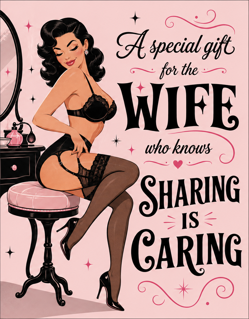 Hotwife Club Sharing is Caring Hall Pass Greeting Card