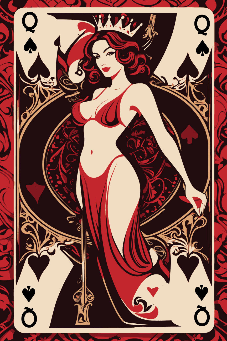 Hotwife Club Vixen Queen of Spades Greeting Card