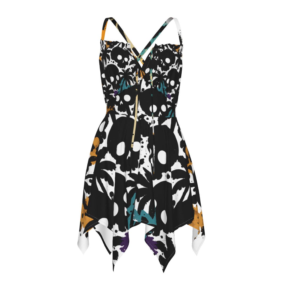 Gothic Skull Garden Slip Dress – Handkerchief Hem | The Hotwife Club Exclusive