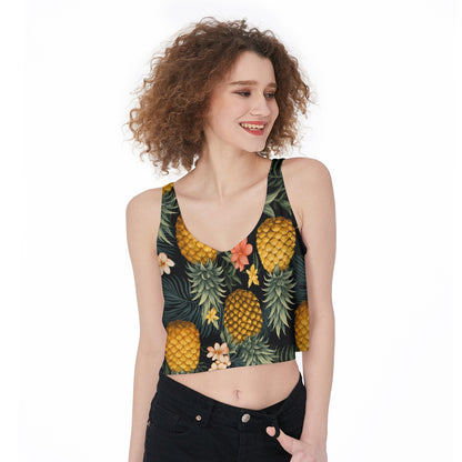 Upside Down Pineapple #1 - All-Over Print Crop-Tank Top