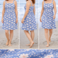 Hotwife Club Blue Floral Summer Women's Sleeveless Cami Dress