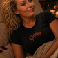 Vintage “Sinner” – Retro Pulp Style Distressed Red Logo Shirt – Gothic Romance Aesthetic