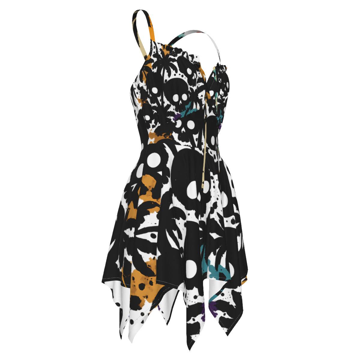 Gothic Skull Garden Slip Dress – Handkerchief Hem | The Hotwife Club Exclusive