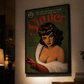 Vintage Sinner”Pulp Art– Retro Paperback Cover Print – Femme Fatale Illustration