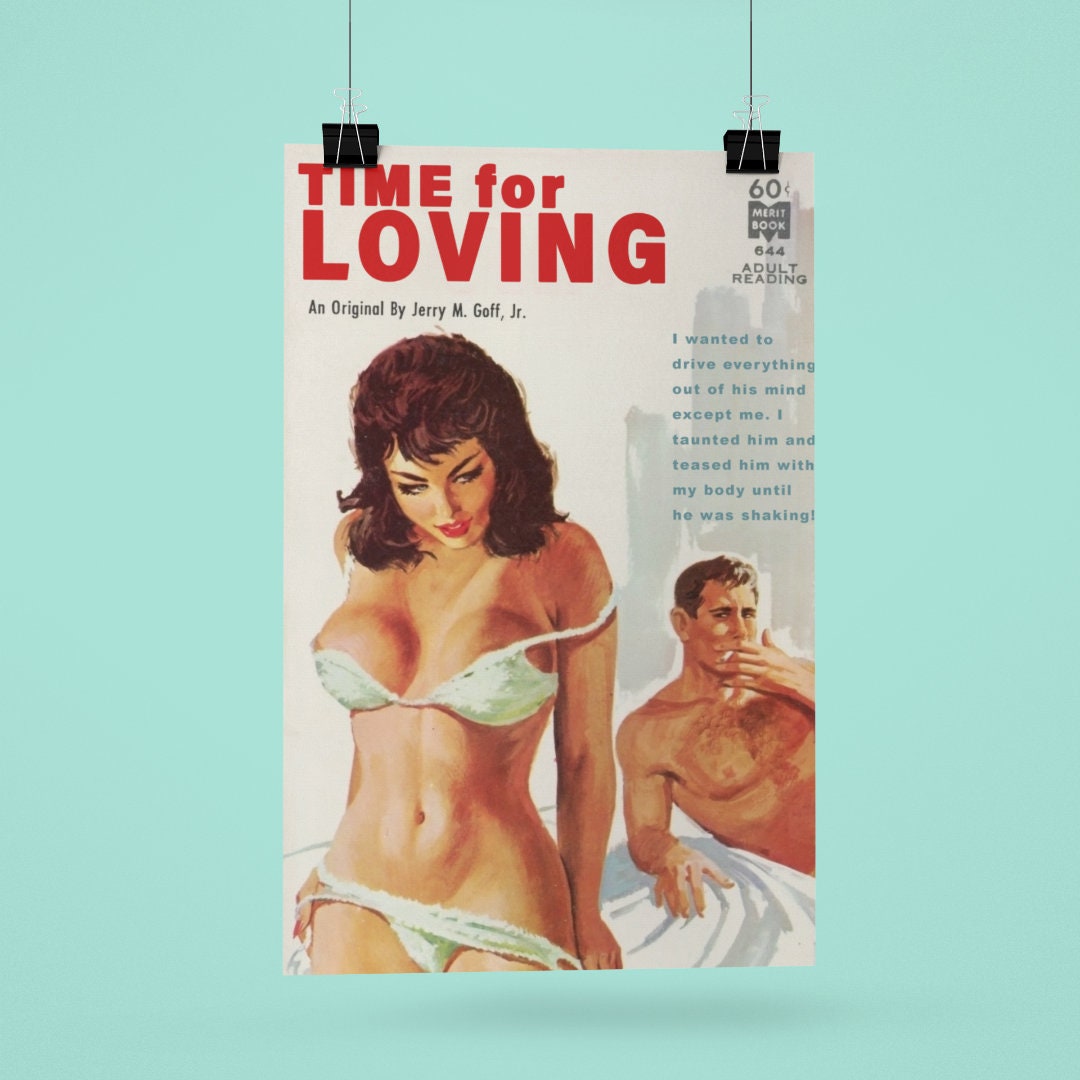 Time For Loving Pulp Novel Cover Temptress Vixen Hotwife Artwork Poster/print/card